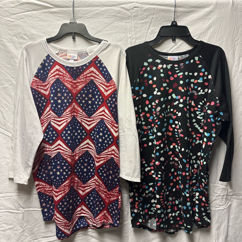 2 Large LuLaRoe Randy shirts